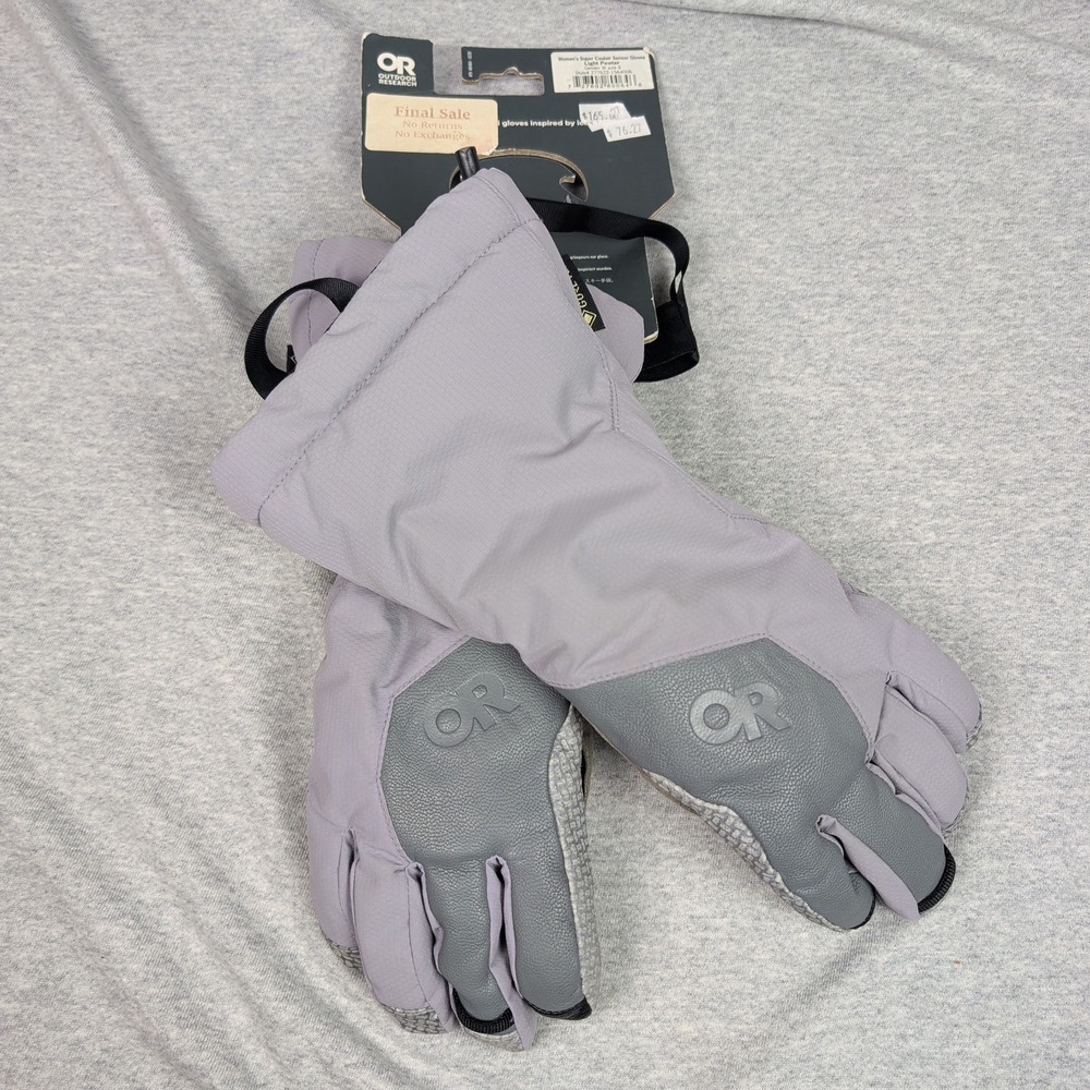 Outdoor Research Womens Small Super Couloir Sensor Gloves GORE-TEX Light Pewter
